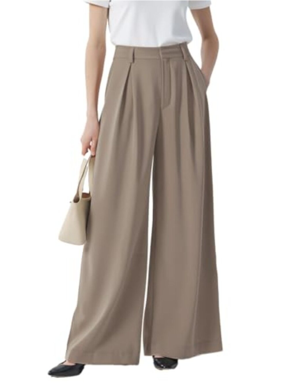 High Waist Wide Leg Palazzo Pants Trousers Casual Business Office Dress Pants